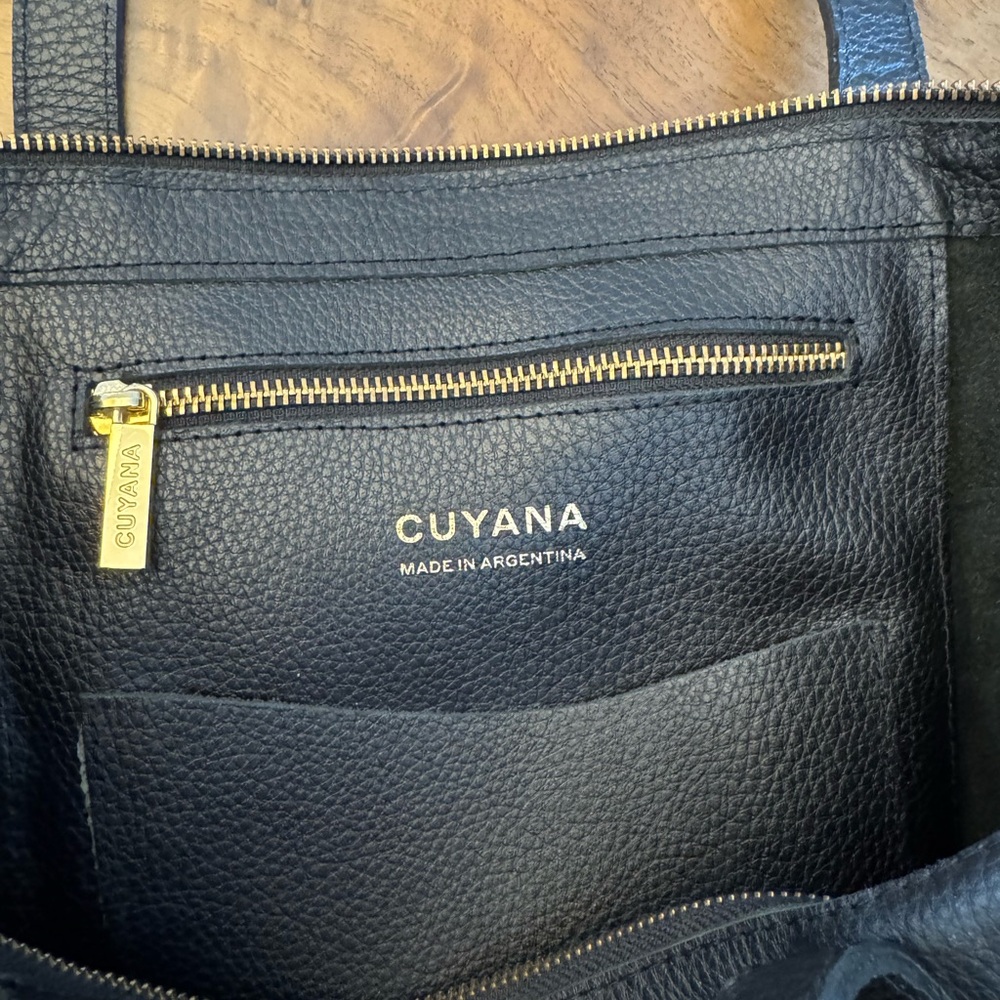 Leather Tote with Suede Insert - Picture 12 of 16